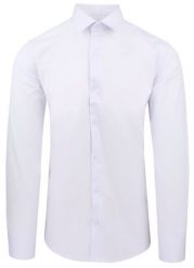 Biała Koszula Bawełniana o Taliowanym Kroju, Jednokolorowa. Białe koszule męskie Pazzani, bez wzorów, z bawełny, bez kołnierzyka, bez ramiączek. Za 169.00 zł.