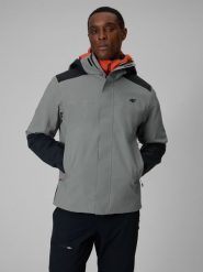 4F Kurtka trekkingowa membrana 10000 męska - szara 3XL. Szare kurtki męskie 4f, l, bez wzorów, z materiału, bez ramiączek, bez kaptura. Za 399.99 zł.