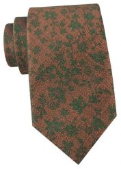 Krawat Męski - Angelo di Monti - Brąz z Zielenią, Kwiaty. Zielone krawaty i muchy męskie Angelo di Monti, bez wzorów, z tkaniny, eleganckie. Za 45.00 zł.