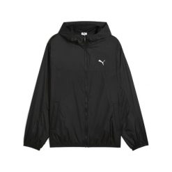 Męska Wiatrówka o standardowym kroju Essentials PUMA Black. Czarne kurtki treningowe męskie Puma, m, bez wzorów, z gumy, bez kaptura, do biegania. Za 249.00 zł.