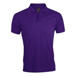 Męska Koszulka Polo Prime. Fioletowe koszulki polo męskie SOL'S, m, bez wzorów, sportowe, bez kołnierzyka, bez ramiączek. Za 84.99 zł.
