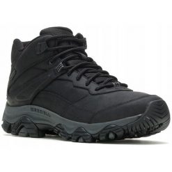 Buty trekkingowe dla mężczyzn Merrell Moab Advent 3 MID. Czarne buty trekkingowe męskie Merrell, bez wzorów, sportowe, bez obcasa, bez zapięcia. Za 589.00 zł.