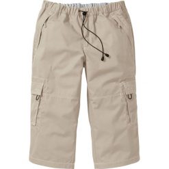 Spodnie 3/4 Loose Fit bonprix beżowy. Brązowe spodnie dresowe męskie marki bonprix. Za 89.99 zł.