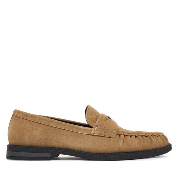 Mokasyny Guess. Brązowe mokasyny męskie Guess, bez zapięcia. Za 319.99 zł.