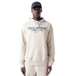 Oversize bluza z kapturem McLaren Racing. Brązowe bluzy nierozpinane męskie New Era, m, bez wzorów, sportowe, bez ramiączek, z kapturem. Za 400.50 zł.