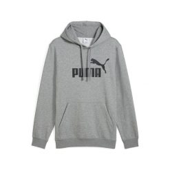 Męska bluza z kapturem Essentials z logo No. 1 PUMA Medium Gray Heather. Szare bluzy nierozpinane męskie Puma, m, bez wzorów, prążkowane, z kapturem. Za 229.00 zł.