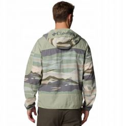 Kurtka męska Columbia Challenger II Novelty Windbreaker Jacket 2116981348 Zielone M. Zielone kurtki męskie Columbia, m, bez wzorów, bez ramiączek, bez kaptura. Za 299.98 zł.