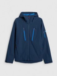 4F Kurtka przejściowa membrana 8000 męska - granatowa 3XL. Niebieskie kurtki męskie 4f, l, bez wzorów, z materiału, bez ramiączek, bez kaptura. Za 499.99 zł.