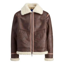 Kurtka Jack & Jones Aviator czekoladowe ciasto. Brązowe kurtki męskie Jack&Jones, bez wzorów, bez ramiączek, bez kaptura. Za 422.96 zł.