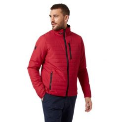 Kurtka Helly Hansen crew insulator 2.0. Czerwone kurtki męskie Helly Hansen, s, bez wzorów, sportowe, bez ramiączek, bez kaptura. Za 736.00 zł.