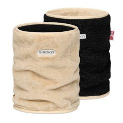 Ęcy dwustronny komin na szyję sherpa/mikropolar Lifestyle Siroko Choice Mini. Brązowe szaliki męskie SIROKO, bez wzorów, z tkaniny. Za 42.00 zł.