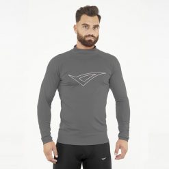 Koszulka termiczna treningowa IRONBOY LONG. Szare bielizna termoaktywna męska Legea, m, bez wzorów, bez ramiączek. W wyprzedaży za 88.50 zł.