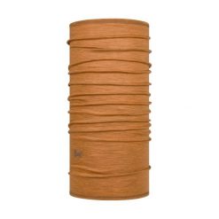 Chusta wielofunkcyjna z wełny merynosów Buff Merino Lightweight. Brązowe szaliki męskie Buff, bez wzorów, z wełny, sportowe. Za 129.90 zł.