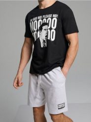 Bawełniana piżama dwuczęściowa z nadrukiem The Office - wielobarwny. Piżamy męskie Sinsay, l, bez wzorów, z bawełny, bez kołnierzyka, bez ramiączek. Za 49.99 zł.