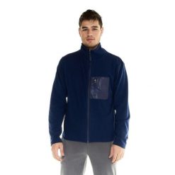 Męski sweter Leone ze stójką i zamkiem błyskawicznym w stylu Lifestyle. Niebieskie swetry męskie LEONE 1947 APPAREL, bez wzorów, z tkaniny, sportowe, bez kołnierzyka, bez ramiączek. W wyprzedaży za 195.65 zł.