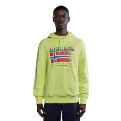 Bluza męska Napapijri B-Kreis H. Żółte bluzy nierozpinane męskie Napapijri, l, bez wzorów, casualowe, bez ramiączek, bez kaptura. Za 359.99 zł.
