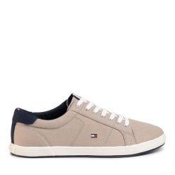 Tenisówki Tommy Hilfiger. Brązowe trampki męskie Tommy Hilfiger, bez wzorów, bez zapięcia. Za 199.99 zł.