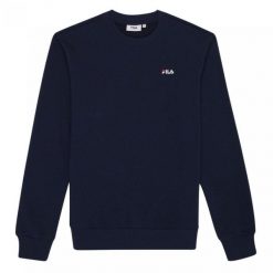 Bluza męska do biegan Fila Leverano Regular Crew Sweat granatowa. Niebieskie bluzy nierozpinane męskie Fila, m, bez wzorów, bez ramiączek, bez kaptura. Za 249.00 zł.