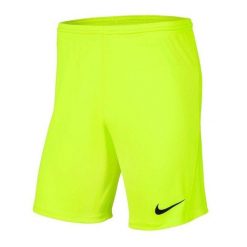 Spodenki piłkarskie męskie Nike Dry Park III treningowe szybkoschnące Dri Fit. Żółte szorty sportowe męskie Nike, bez wzorów, sportowe. Za 84.46 zł.