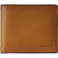 Coach SPORT COMPACT ID WALLET Portfel caramel. Portfele męskie Coach. W wyprzedaży za 573.30 zł.