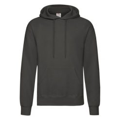 Męska Klasyczna Bluza Z Kapturem. Szare bluzy nierozpinane męskie Fruit of the Loom, m, bez wzorów, klasyczne, bez ramiączek, z kapturem. Za 80.99 zł.