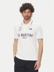 La Martina Polo Yeshayahu MAP320 PK001 Biały Regular Fit. Białe koszulki polo męskie La Martina, l, bez wzorów, z bawełny, bez kołnierzyka, bez ramiączek. Za 419.99 zł.