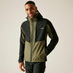 Kurtka męska softshell wodoodporny Hewitts. Brązowe kurtki softshell męskie Regatta, l, bez wzorów, z softshellu, bez kaptura, trekkingowe. W wyprzedaży za 349.99 zł.