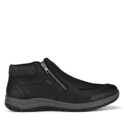 Botki Rieker. Czarne sztyblety męskie Rieker, bez obcasa, bez zapięcia. Za 307.99 zł.