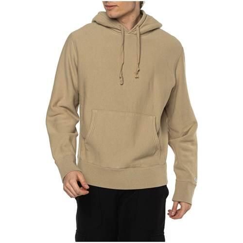 Bluzy sportowa męska Champion Reverse Weave. Brązowe bluzy nierozpinane męskie CHAMPION, m, bez wzorów, z bawełny, sportowe, bez ramiączek, z kapturem. Za 219.00 zł.