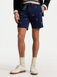 Polo Ralph Lauren Szorty materiałowe 710963496001 Granatowy Straight Fit. Niebieskie szorty męskie Polo Ralph Lauren, bez wzorów, z bawełny. Za 409.99 zł.