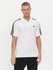 Adidas Polo Essentials Piqué Embroidered Small Logo 3-Stripes Polo Shirt IC9312 Biały Regular Fit. Białe koszulki polo męskie ADIDAS, m, bez wzorów, z bawełny, sportowe, bez kołnierzyka, bez ramiączek. Za 99.99 zł.