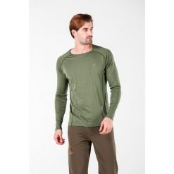 Koszulka termoaktywna męska Woolona Remus z długim rękawem 100% Merino. Zielone bielizna termoaktywna męska WOOLONA, l, bez wzorów, z wełny, bez ramiączek. W wyprzedaży za 306.00 zł.