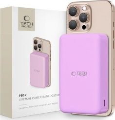 Tech-Protect TECH-PROTECT PB12 LIFEMAG MAGSAFE POWER BANK 20000MAH LILAC. Powerbanki TECH-PROTECT. Za 136.38 zł.