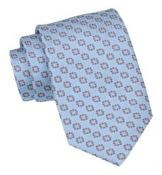 Klasyczny Męski Krawat - ALTIES - Jasnoniebieski w Grochy. Niebieskie krawaty i muchy męskie Alties, bez wzorów, z tkaniny, eleganckie. Za 49.00 zł.