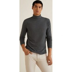 Mango Man - Sweter Luton. Szare swetry męskie Mango Man, z bawełny, z golfem. Za 89.90 zł.