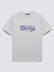 Koszulka męska z nadrukiem szara Keren 902. Szare t-shirty męskie Big Star, l, bez wzorów, z bawełny, bez kołnierzyka, bez ramiączek. Za 99.99 zł.