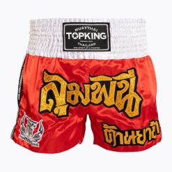 Spodenki treningowe Top King Thai Boxing. Czerwone szorty sportowe męskie TOP KING, bez wzorów, sportowe. Za 199.99 zł.