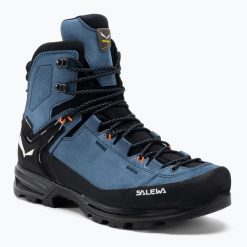Buty trekkingowe męskie Salewa MTN Trainer 2 Mid GTX. Niebieskie buty trekkingowe męskie Salewa, na zimę, bez wzorów, bez zapięcia. Za 1,069.00 zł.
