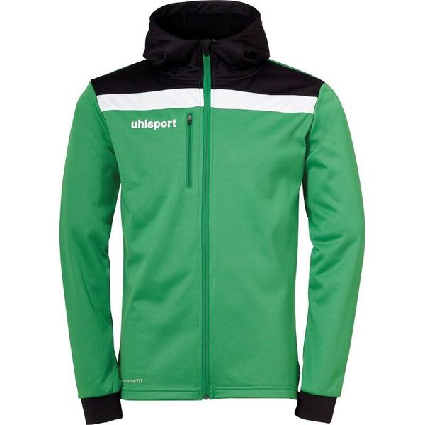 Kurtka Uhlsport Offense 23. Czarne kurtki męskie Uhlsport, bez wzorów, sportowe, bez ramiączek, z kapturem. W wyprzedaży za 198.90 zł.