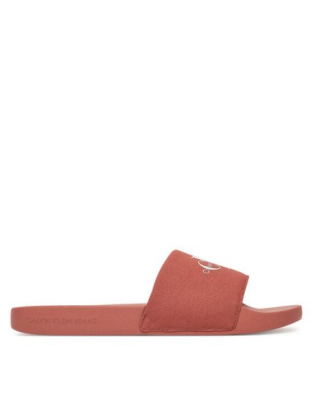 Calvin Klein Jeans Klapki Slide Monogram Cv YM0YM01271 Koralowy. Pomarańczowe klapki i japonki męskie Calvin Klein Jeans, bez wzorów, z jeansu. Za 109.99 zł.