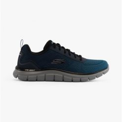 Buty treningowe męskie, Skechers Track - Ripkent. Niebieskie buty treningowe męskie Skechers, bez wzorów, bez zapięcia, na fitness i siłownię. Za 219.99 zł.
