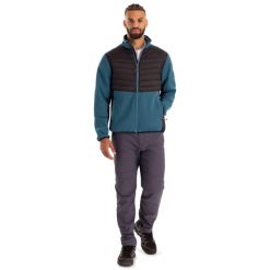 Trespass Hanlonton - Męska hybrydowa kurtka polarowa At200 Bondi Blue. Czarne kurtki softshell męskie Trespass, m, bez wzorów, z polaru, bez kaptura, trekkingowe. Za 362.99 zł.