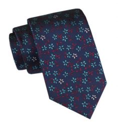Męski Krawat - Angelo di Monti - Motyw w Kwiaty, Granatowy. Niebieskie krawaty i muchy męskie Angelo di Monti, bez wzorów, z tkaniny, eleganckie. Za 45.00 zł.