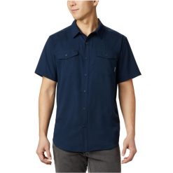 Koszula sportowa męska Utilizer II Solid Short Sleeve Shirt. Niebieskie koszule męskie Columbia, m, bez wzorów, z poliesteru, bez kołnierzyka, bez ramiączek. Za 199.99 zł.