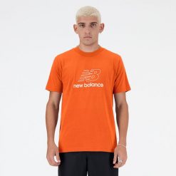 Koszulka męska New Balance MT41906TMO – pomarańczowa. Brązowe t-shirty sportowe męskie New Balance, l, bez wzorów, z dresówki, klasyczne, bez ramiączek. Za 89.99 zł.