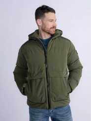 Petrol Industries Kurtka zimowa M-3030-JAC100 Zielony Regular Fit. Zielone kurtki męskie Petrol Industries, na zimę, m, bez wzorów, z syntetyku, bez ramiączek, bez kaptura. Za 379.99 zł.