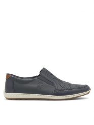 Rieker Półbuty 08868-15 Granatowy. Niebieskie codzienne półbuty męskie Rieker, bez wzorów, ze skóry, bez obcasa, bez zapięcia. Za 339.99 zł.
