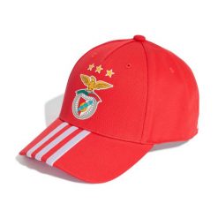 Czapka baseballowa Benfica Lizbona 3-Stripes. Czerwone czapki męskie ADIDAS, bez wzorów, sportowe. Za 147.00 zł.