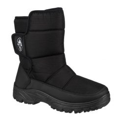 Śniegowce turystyczne męskie wysokie Aulp WHERO ocieplane wodoodporne. Czarne buty zimowe męskie Aulp, na zimę, bez wzorów, z syntetyku, bez obcasa, bez zapięcia. Za 269.99 zł.