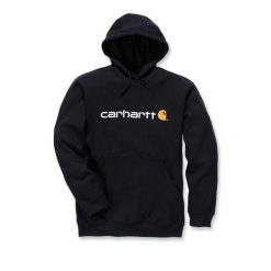 Bluza sportowa męska z kapturem Carhartt Midweight Signature Logo Sweatshirt. Czarne bluzy z kapturem męskie Carhartt, l, bez wzorów, z kapturem. Za 266.99 zł.